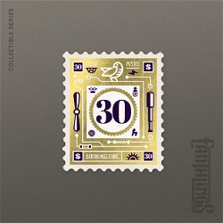 NFT Number 30 Volume 1 - Gold with Serial  805 from HBAR NFT Collection  Earthlings Stamps