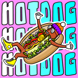 NFT CAP - Hotdog Hustle - Gen 1 #566 with Serial  386 from HBAR NFT Collection  CAP - Hotdog Hustle - Hustle Dogs - Gen 1