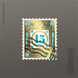 NFT Number 15 Volume 2 - Gold with Serial  694 from HBAR NFT Collection  Earthlings Stamps